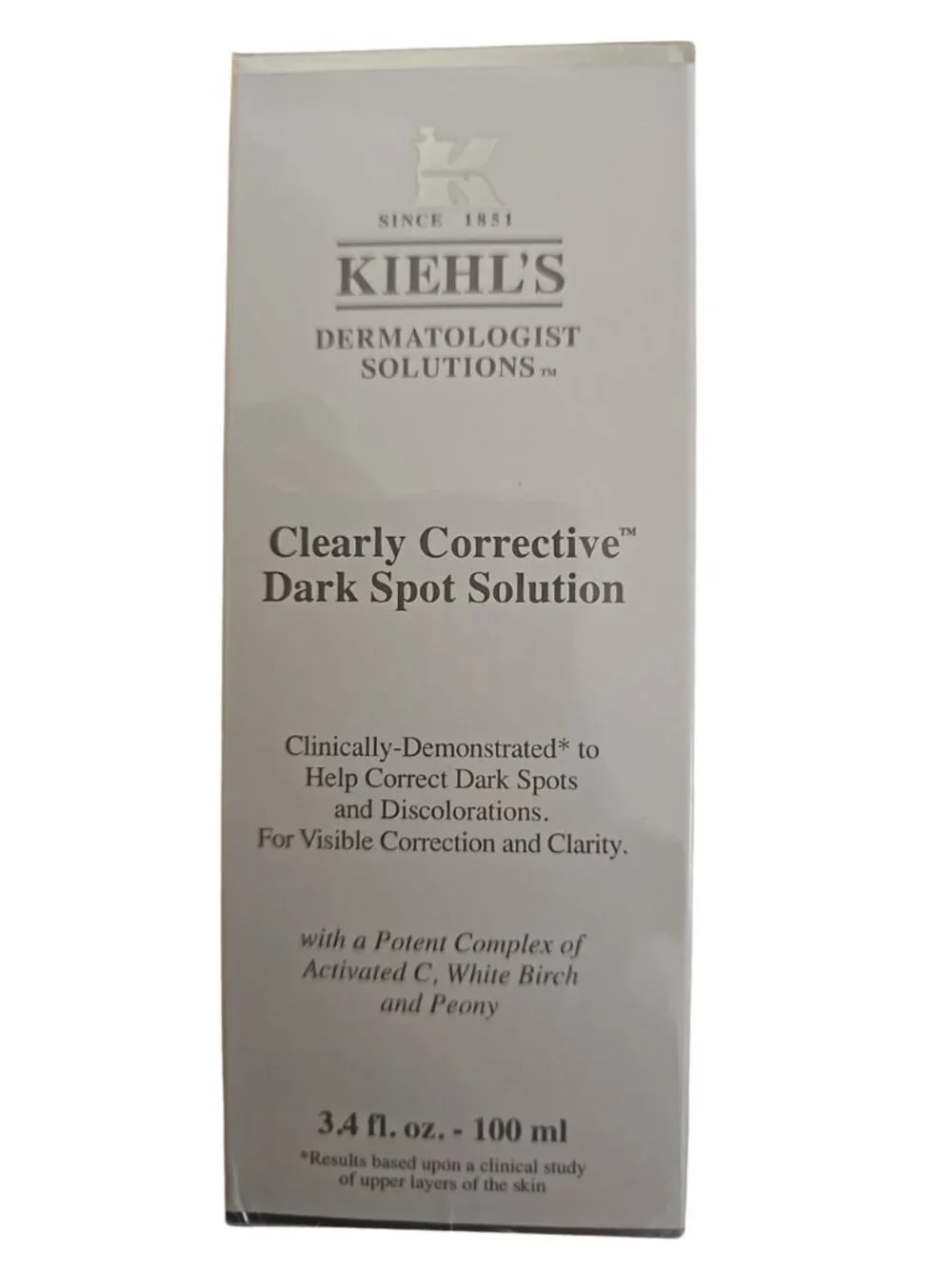 Kiehl's Clearly Corrective Dark Spot Solution Serum 100ml 3.4oz NEW Factory Seal